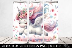 Cute Baby Unicorn Tumbling Spring Petals 20 oz Tumbler Product Image 2