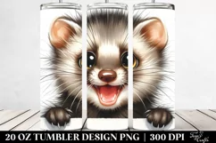 Crazy Looking Marten White Paper Watercolor 20 oz Tumbler Product Image 2