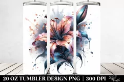 20 Oz Tumbler Sublimation | Shiny Lily with Metallic Product Image 2