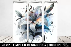 20 Oz Tumbler Sublimation | Shiny Lily with Metallic Product Image 2