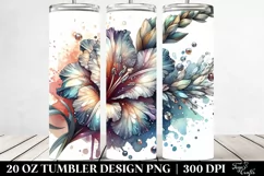 20 Oz Tumbler Sublimation | Shiny Gladiolus with Metallic Product Image 2