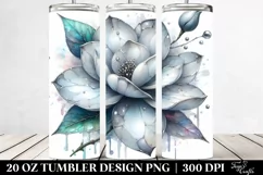 20 Oz Tumbler Sublimation | Glossy Gardenia with Metallic Product Image 2