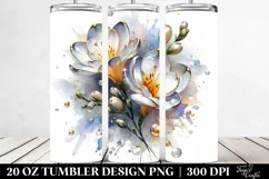 20 Oz Tumbler Sublimation | Shiny Freesia with Golden Product Image 2