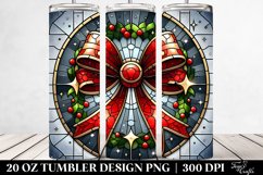 Christmas Stained Bow Art, Transparent 20 Oz Tumbler Product Image 2