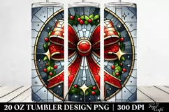 Christmas Stained Bow Art, Transparent 20 Oz Tumbler Product Image 2