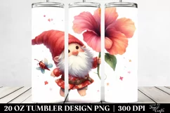 Floating Gnome Holding Hibiscus | 20 Oz Tumbler Product Image 2
