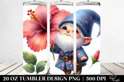 Floating Gnome with Hibiscus | 20 Oz Tumbler Product Image 2