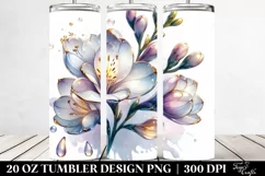 20 Oz Tumbler Sublimation | Shiny Freesia with Golden Product Image 2