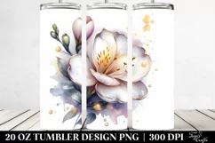 20 Oz Tumbler Sublimation | Shiny Freesia with Golden Product Image 2
