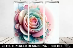 Abstract Pastel Rose of Retro Frame Watercolor Splash Product Image 2