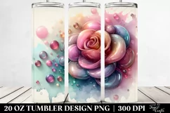 Abstract Pastel Rose of Retro Frame Watercolor Splash Product Image 2