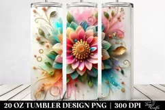 20 Oz Tumbler Sublimation | Colorful Zinnia Material Product Image 2