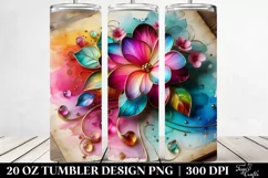 Colorful Impatiens on Wooden Background | 20 Oz Tumbler Product Image 2