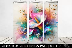 20 Oz Tumbler Sublimation | Colorful Calla Lily Material Product Image 2