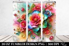 20 Oz Tumbler Sublimation | Colorful Begonia Material Product Image 2