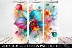 20 Oz Tumbler Sublimation | Colorful Orchid Material White Product Image 2