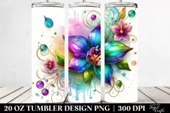 20 Oz Tumbler Sublimation | Colorful Orchid Material White Product Image 2