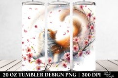 Watercolor Tumbling Cat Spring | 20 Oz Tumbler Product Image 2