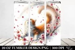 Watercolor Tumbling Cat Spring | 20 Oz Tumbler Product Image 2