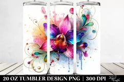20 Oz Tumbler Sublimation | Colorful Orchid Material White Product Image 2