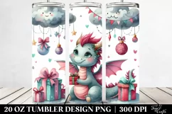Whimsical Dragon with Presents 20 Oz Tumbler Product Image 2
