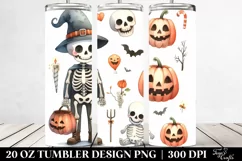 Funny Halloween Clipart, White Background | 20 oz Tumbler Product Image 2