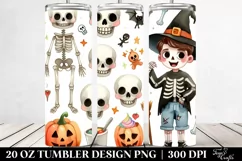 Funny Halloween Clipart, White Background | 20 oz Tumbler Product Image 2