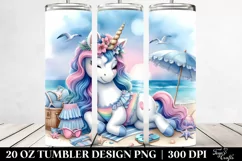 Cute Beachwear Unicorn | 20 Oz Tumbler Product Image 2