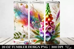 20 Oz Tumbler Sublimation | Gladiolus with Metallic Product Image 2
