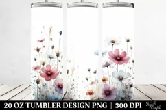 Centered Watercolor Wild Flowers | 20 Oz Tumbler Product Image 2