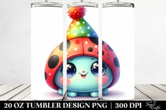 Colorful Ladybug with Party Hat | 20 Oz Tumbler Product Image 2