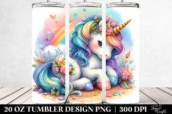 Colorful Pastel Watercolor Baby Unicorn. 20 oz Tumbler Product Image 2