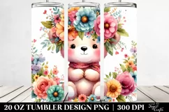 Cute Cartoon-Style Bear Tumbler Product Image 2