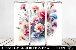 Colorful Small Carnation, Transparent 20 Oz Tumbler Product Image 2