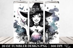 Washed Watercolor Gothic Smiling Witch | 20 oz Tumbler Product Image 2