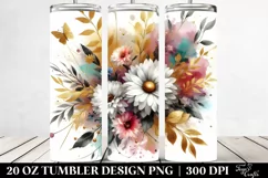Vibrant Abstract Bouquet with Daisy | 20 Oz Tumbler Product Image 2