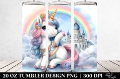 Cute Unicorn Posing as Johny Bravo | 20 oz Tumbler Product Image 2