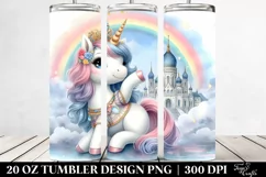 Cute Unicorn Posing as Johny Bravo | 20 oz Tumbler Product Image 2