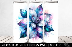 20 Oz Tumbler Sublimation | Jasmine | Watercolor Splash Product Image 2