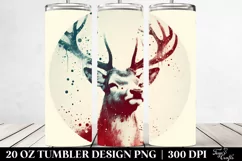 Elegant Retro Christmas Reindeer 20 Oz Tumbler Product Image 2