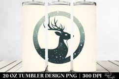 Retro Christmas Reindeer with Half Flowers 20 Oz Tumbler Product Image 2