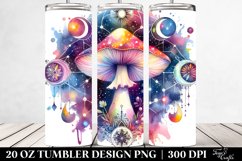 Vibrant Magical Mushroom Clipart, Transparent 20 Oz Tumbler Product Image 2