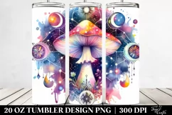 Vibrant Magical Mushroom Clipart, Transparent 20 Oz Tumbler Product Image 2