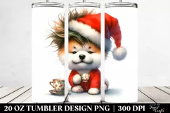 Winter Akita with Tea Cup 20 Oz Tumbler Product Image 2