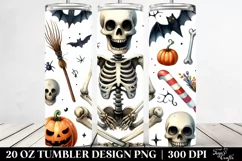 Funny Skeleton Halloween Clipart 20 Oz Tumbler Product Image 2