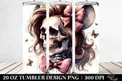 Skull with Hair Bow Tumbler Product Image 2