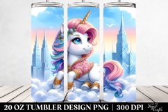 Cute Unicorn Posing with Balloons | 20 Oz Tumbler Product Image 2