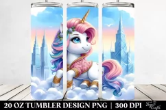 Cute Unicorn Posing with Balloons | 20 Oz Tumbler Product Image 2