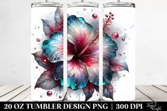 Colorful Hibiscus Tumbler Design Product Image 2