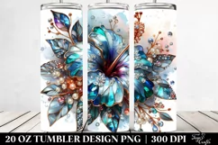 Hibiscus with Metallic Insertions | 20 Oz Tumbler Product Image 2